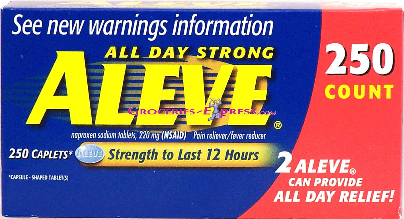 Aleve&nbsp;&nbsp;noproxen sodium tablets, 220 mg, pain reliever / fever reducer Full-Size Picture